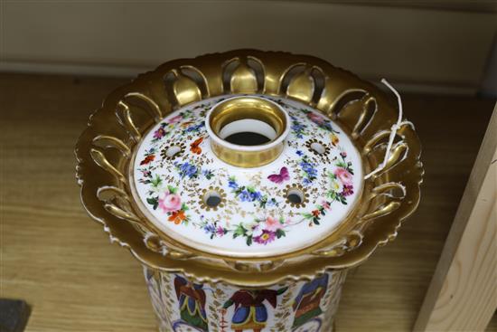 A Paris porcelain chinoiserie bough pot, mid 19th century 21cm.